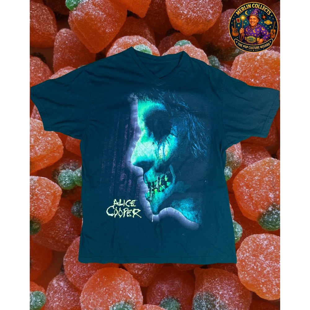 Alice Cooper Halloween Horror Nights 2012 V-Neck Shirt Universal Studios HHN L